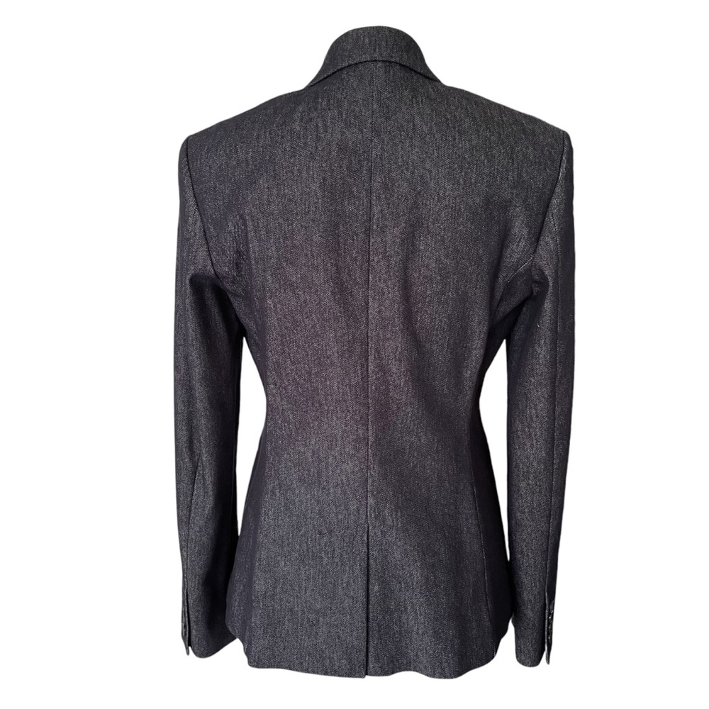 Theory Double Breasted Stretch Denim Navy Blazer NWT - Picture 8 of 16
